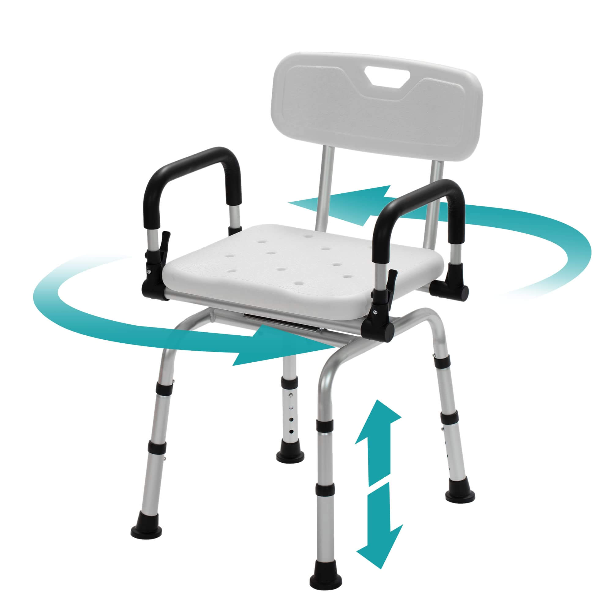 Swivel Shower Chair for Inside Shower | Adjustable Pivoting Bath Chair ...