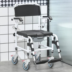 multi-functional rolling commode shower chair