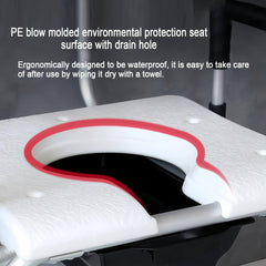 2-in-1 Height-Adjustable Commode Shower Chair