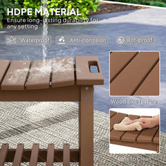 Brown outdoor furniture with HDPE material features | Waterproof Shower Bench with Handle & Shelf