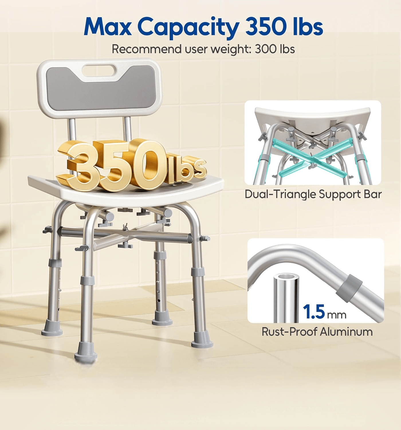 Shower Chair with Back