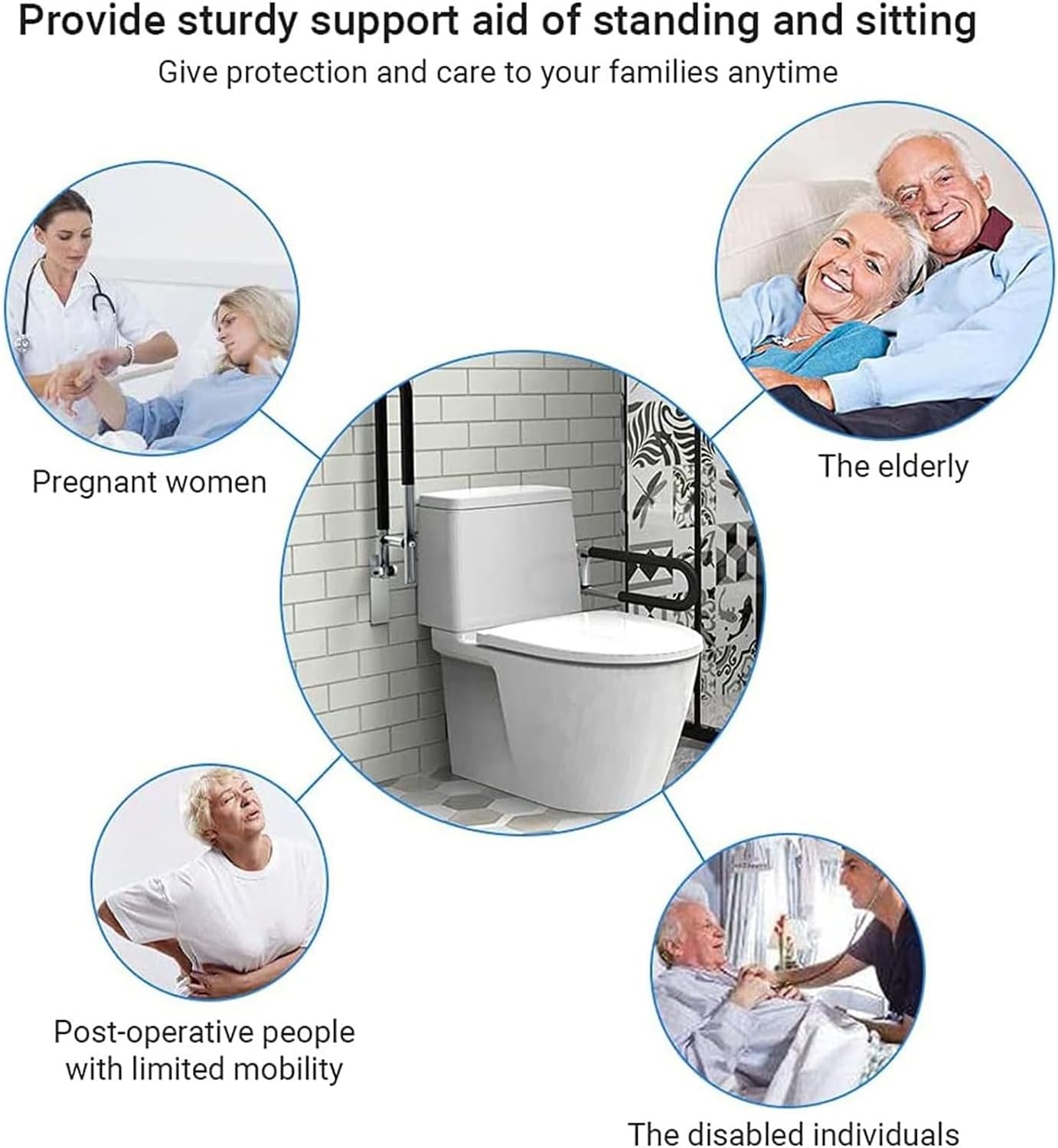Premium Folding Toilet Grab Bar