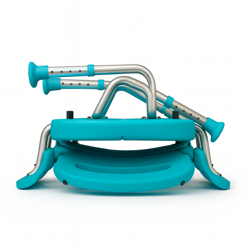 Folded Bariatric Shower Chair - Compact Storage Solution for Small Spaces