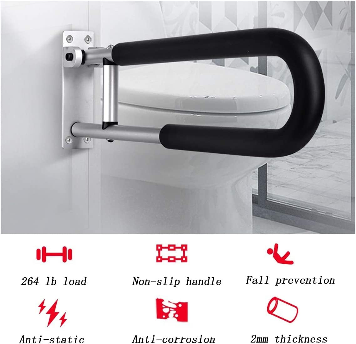 Premium Folding Toilet Grab Bar