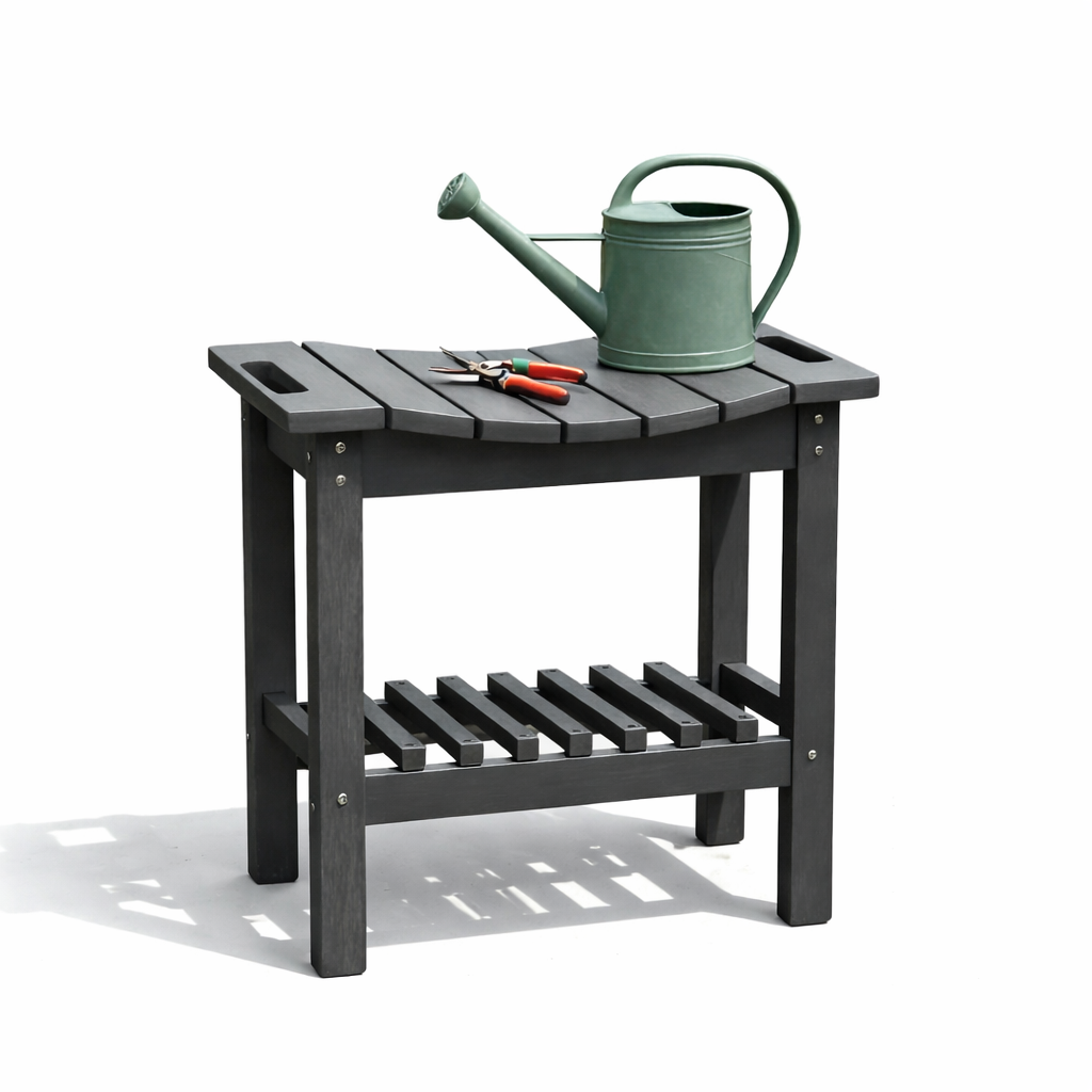 Waterproof Shower Stool with Handle and Storage Shelf