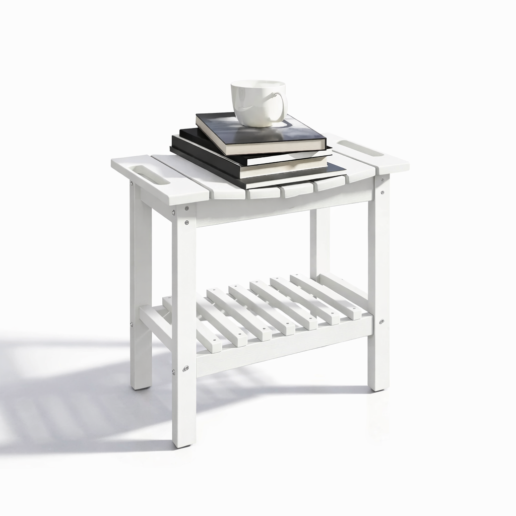 Waterproof Shower Stool with Handle, Storage Shelf, Non-Slip Pads for Your Home