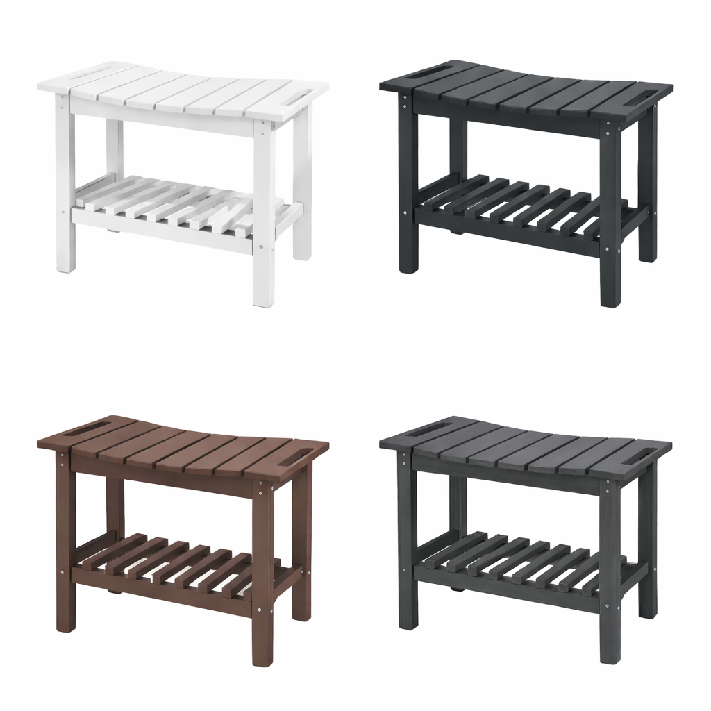 Waterproof Shower Bench with Shelf | HDPE shower bench | Waterproof Shower Bench with Handle &amp; Storage – Durable, Stable &amp; Multi-Use