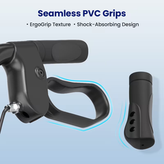 Walker with seat and ergonomic PVC handles, comfortable grip rollator walker for elderly