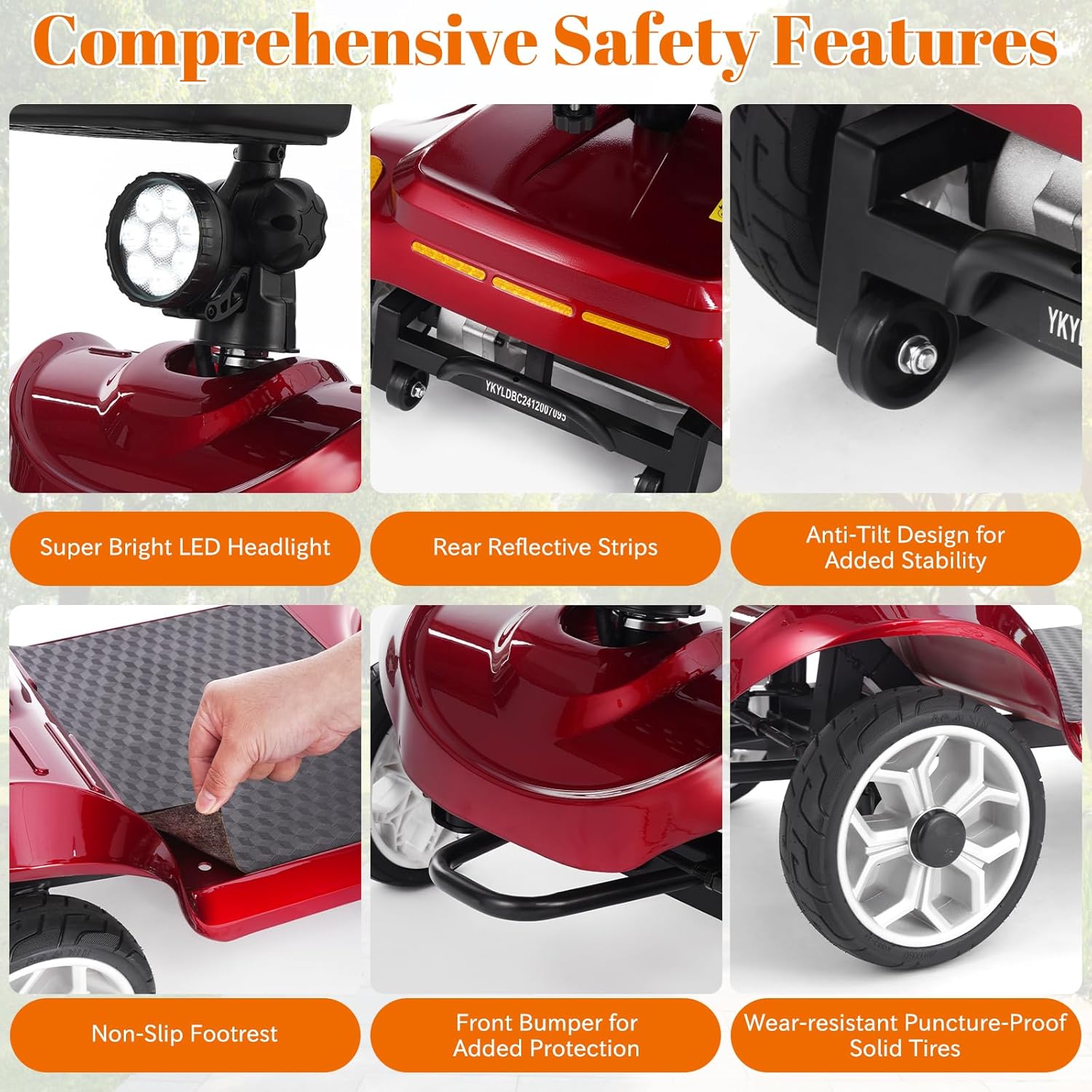 Durable construction and enhanced stability features on heavy-duty mobility scooter