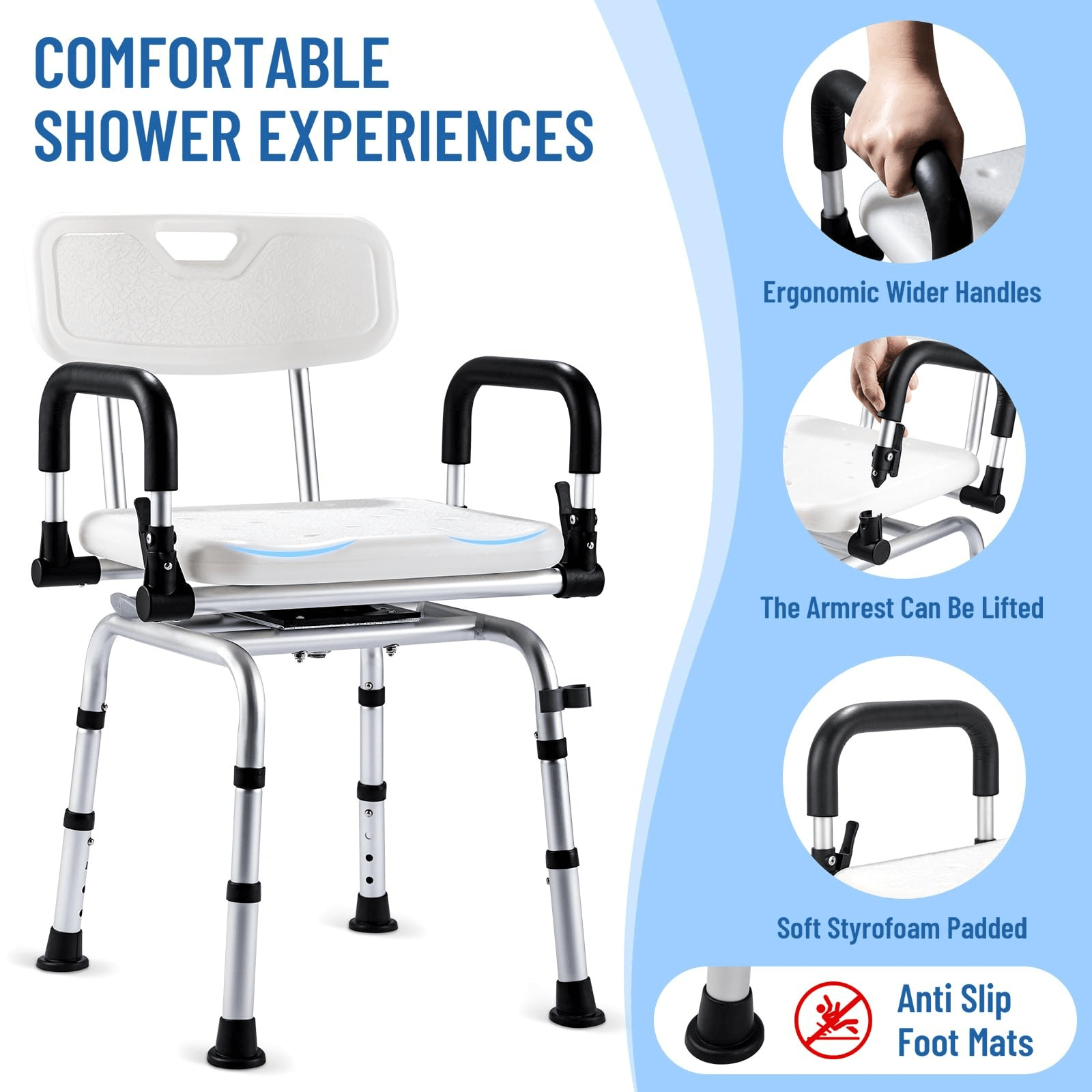 SpinGuard 360° Medical-Grade Shower Throne