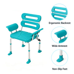 Bariatric Shower Chair Features: Ergonomic Backrest, Wide Armrest, Non-Slip Feet